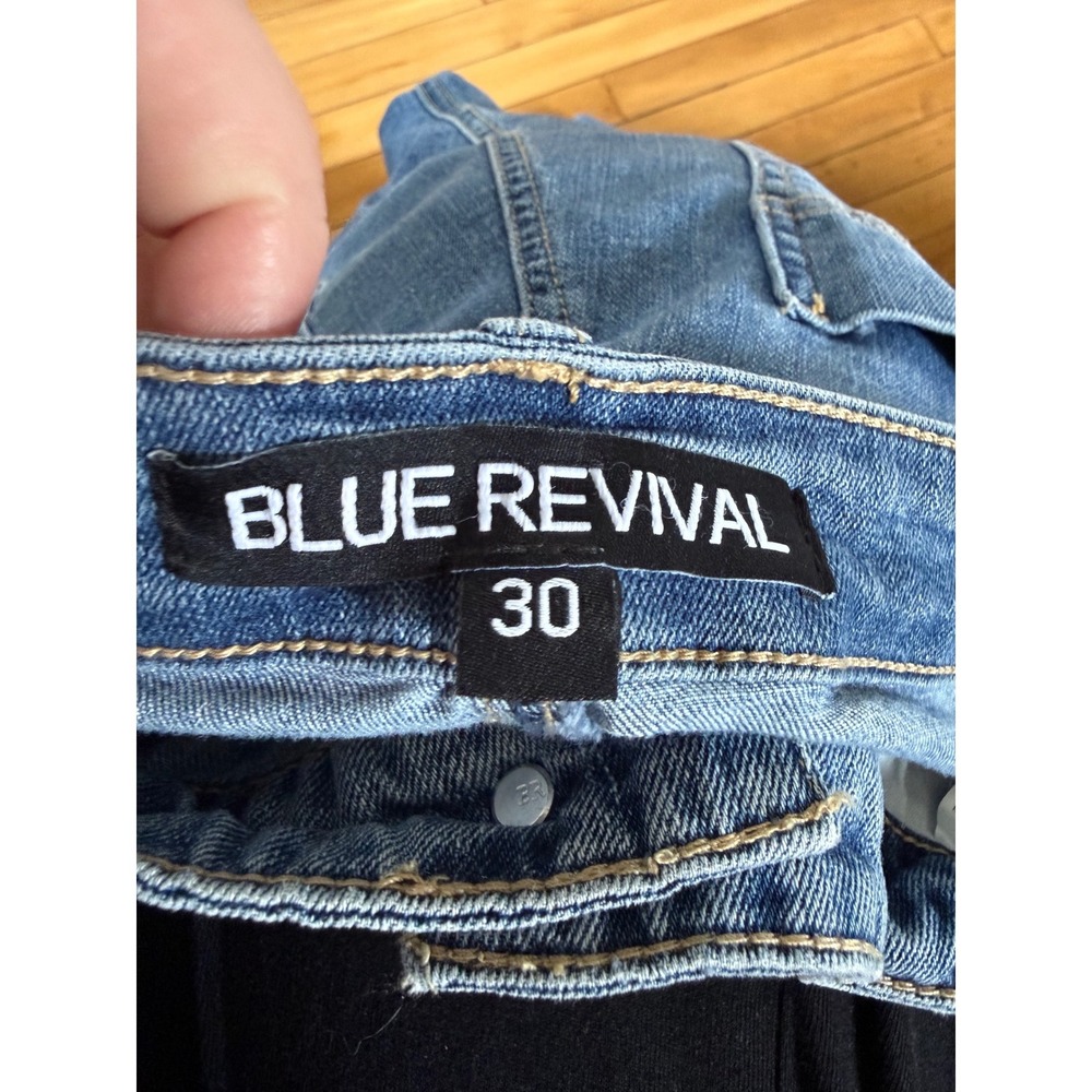 Blue Revival high rise wide leg cargo jeans denim - Picture 3 of 7